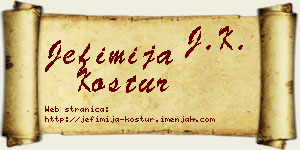 Jefimija Kostur vizit kartica